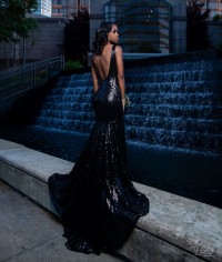 Beautiful black sequin prom dress