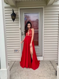 dark red prom dress 2019