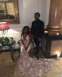 Rose Gold Sequin Prom Dress