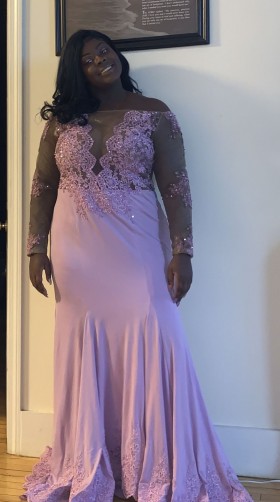 lavender mermaid custom prom dress
