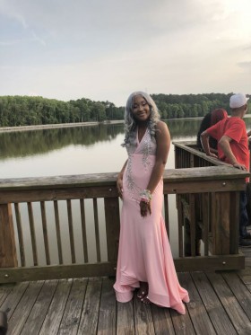 rhinestones embellished candy pink dress for Prom 2k19