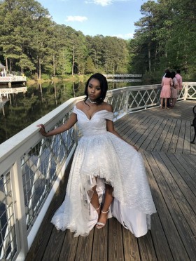 sparkly upside down trianglular shaped prom dress