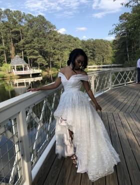 sparklyglittery upside down trianglular shaped custom dress
