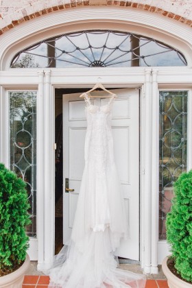 custom sheer lace wedding dress