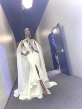 amazing light ivory chiffon pageant cape