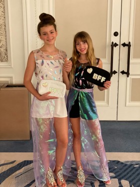 white and black party rompers with detachable overskirt