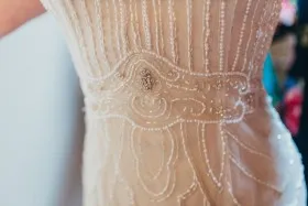 beaded mesh dress