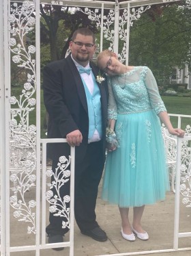 amazing light blue tea length prom dress