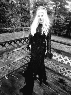 black spider web dress