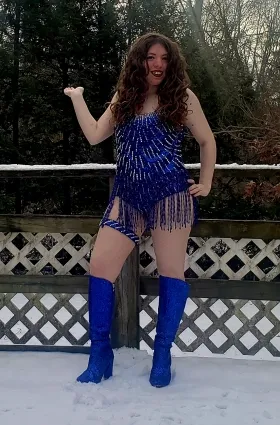 blue beaded romper