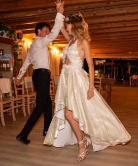 golden summer wedding dress