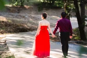 red wedding dress