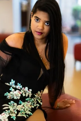 custom designed black cocktail dress