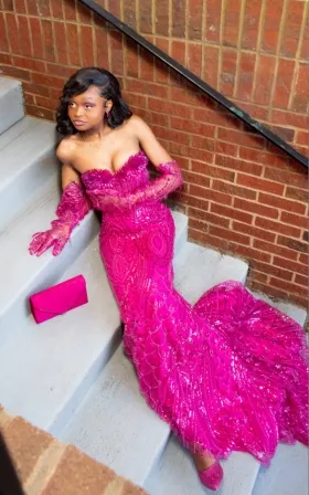 AMAZING fuchsia prom dress