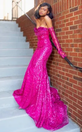 beautiful fuchsia prom dress