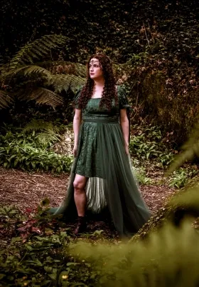 beautiful green damask dress