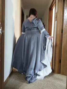 custom made floor length sleeve dress