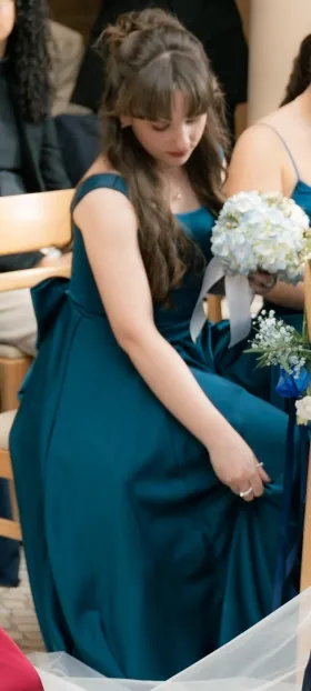 teal bridesmaid dress