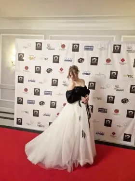 the dress is stunning