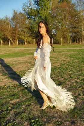 boho style wedding dress